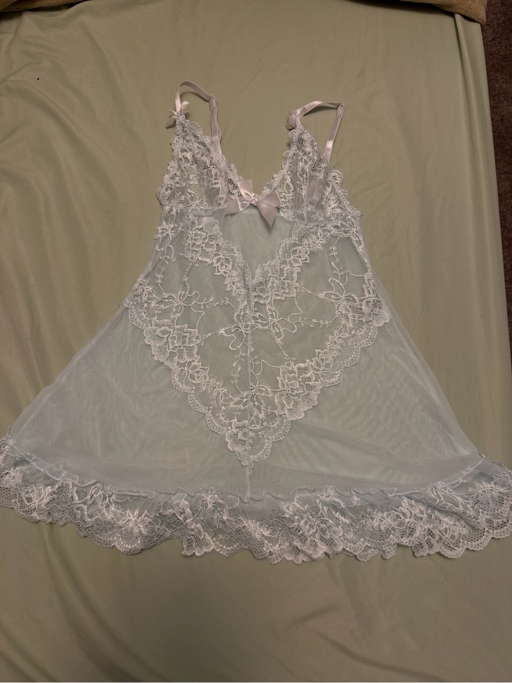 Light Blue Lace Chemise babydoll Top
